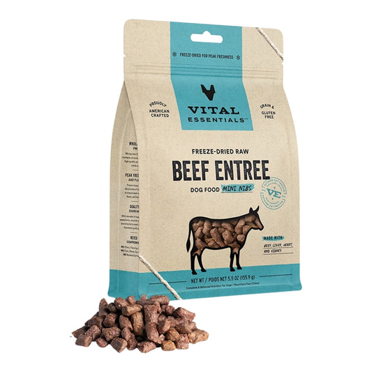 Vital Essentials FD Raw Dog Food - Beef Mini Nibs 5.5 oz