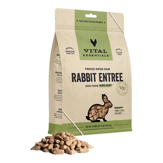 Vital Essentials FD Raw Dog Food - Rabbit Mini Nibs 14 oz