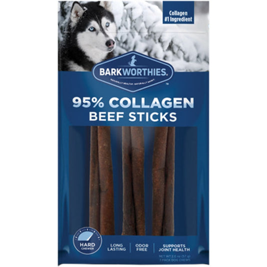 Barkworthies 95% Beef Collagen Stick 6"  3 pack