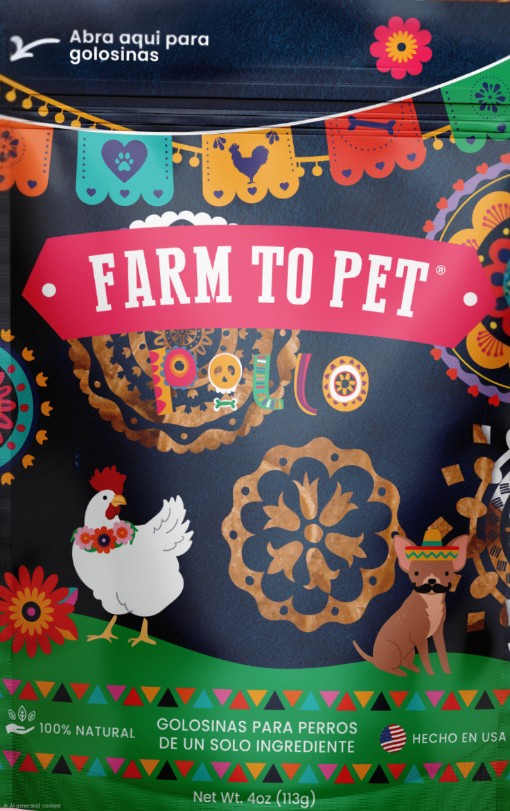 Farm to Pet Premios Para Perros Fiesta Chips (4oz)
