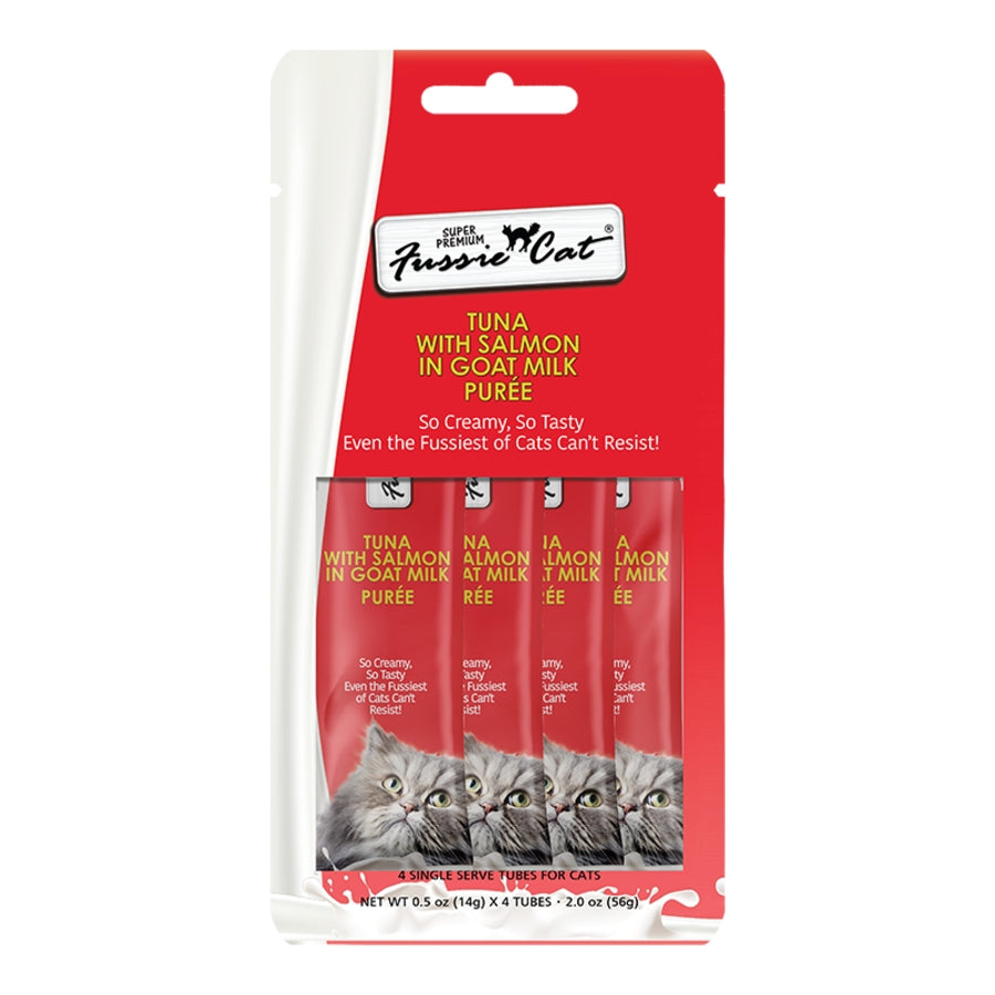 Fussie Cat Puree Treats - Tuna w/Salmon in Goat Milk