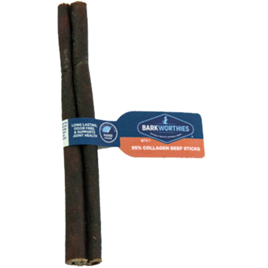 Barkworthies 95% Collagen Beef Stick  6" - Peanut Butter