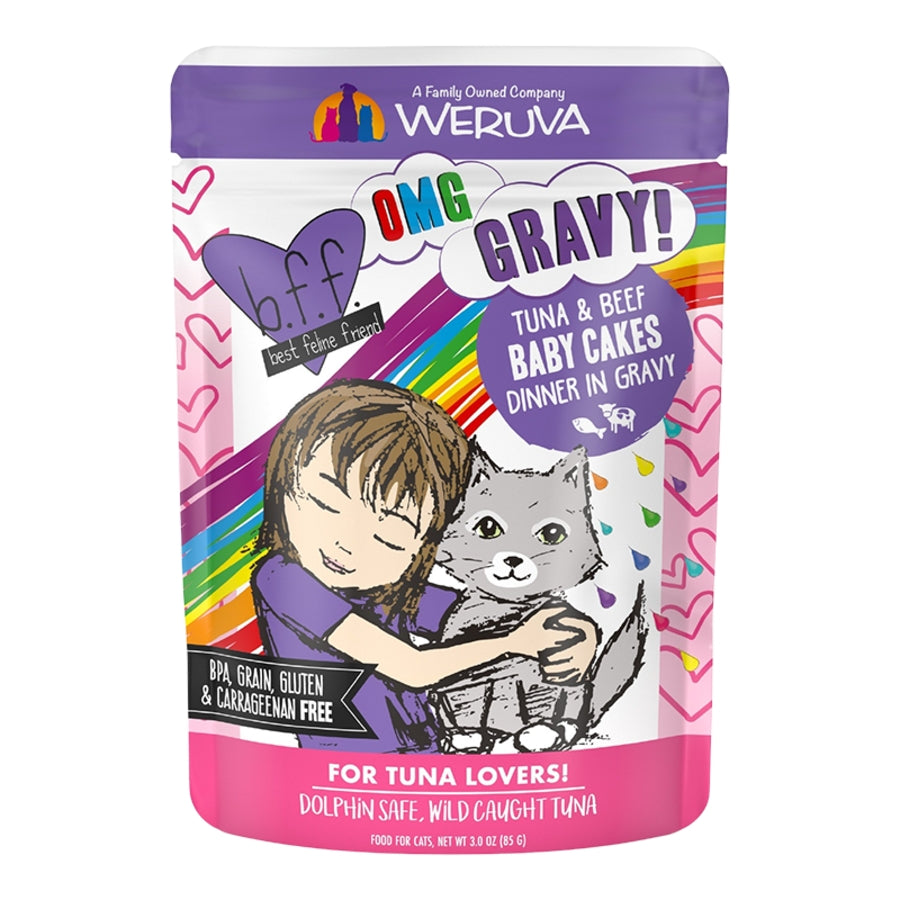 BFF GF Tuna & Beef Babycakes Dinner in Gravy for Cats 3oz