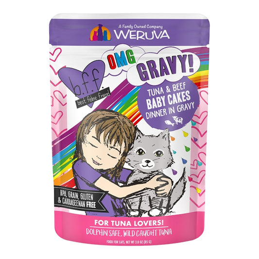 BFF GF Tuna & Beef Babycakes Dinner in Gravy for Cats 3oz