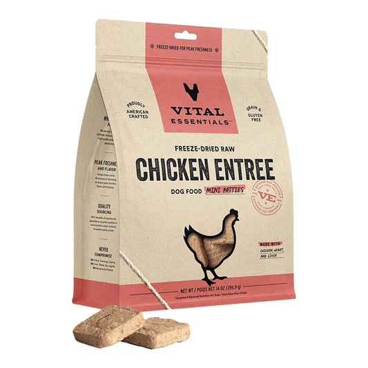 Vital Essentials FD Raw Dog Mini Patties 14 oz - Chicken