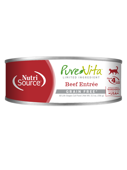 Pure Vita Beef Entree Cat Food 5.5 oz