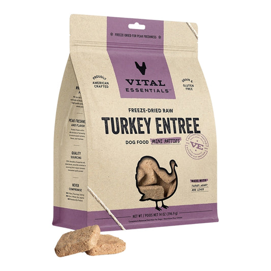Vital Essentials FD Raw Dog Mini Patties 14 oz - Turkey