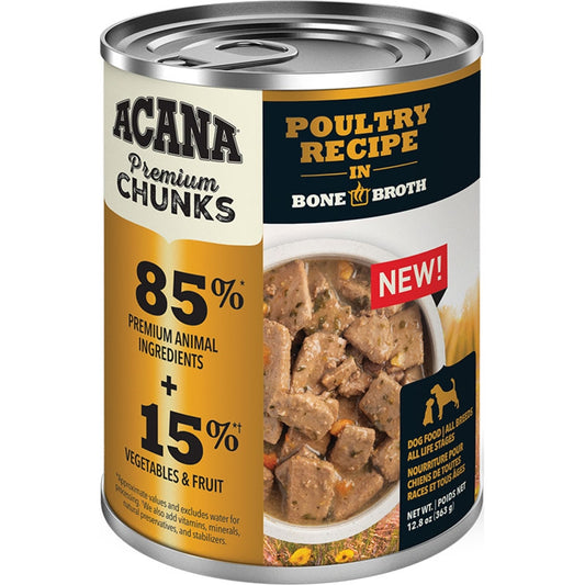 Acana GF Poulty Adult Dog Case of 12/12.8 oz Can