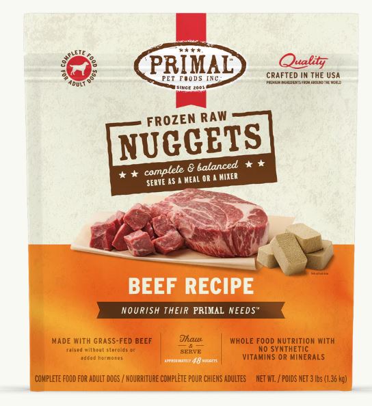 Primal Canine FZN Beef Formula 3lb Bag