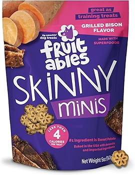 Fruitables Skinny Minis Grilled Bison Flavor Dog Treats 5 oz