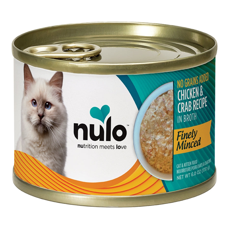 Nulo Finely Minced Chicken & Crab Recipe Canned Cat & Kitten Food 6 oz