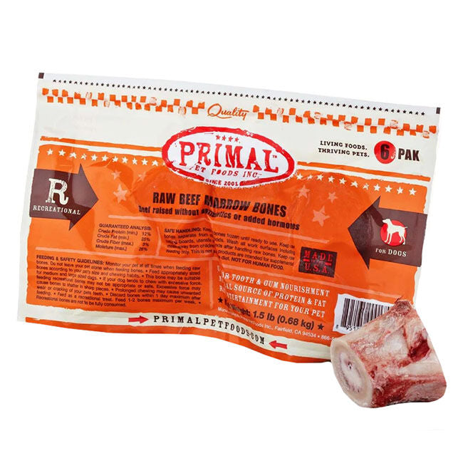 Primal Fzn 2" Beef Marrow Bone 6-pk