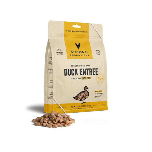 Vital Essentials FD Raw Cat Food Mini Nibs 12 oz - Duck
