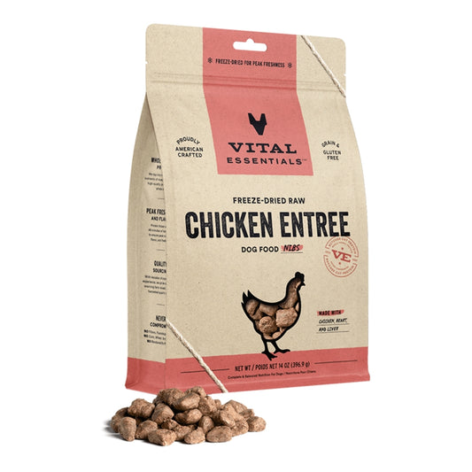 Vital Essentials FD Raw Dog Food - Chicken Nibs 14 oz