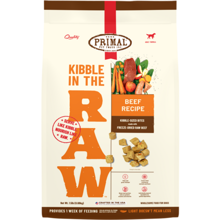 Primal Kibble in the Raw Beef Recipe 1.5 lb