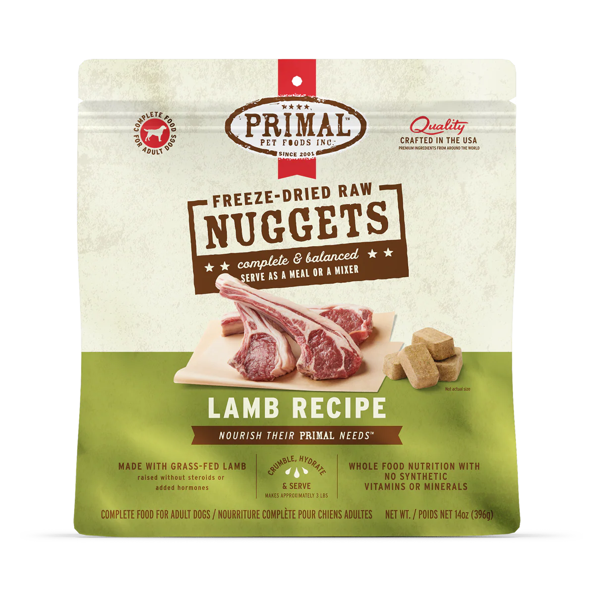 Primal FD Dog Lamb Nugget Formula for Dogs 5.5oz