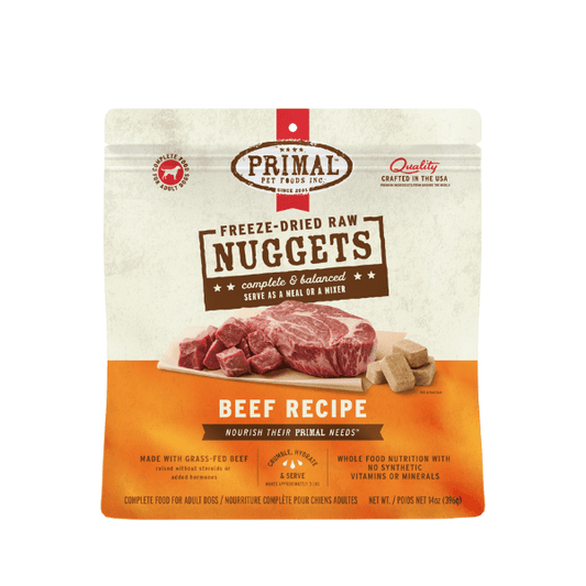 Primal GF/FD Beef Nuggets For Dogs 14oz Pouch