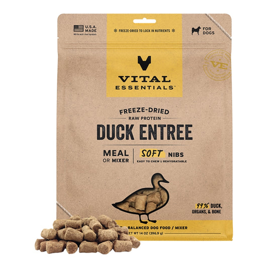 Vital Essentials FD Raw Dog Food Soft Nibs Duck 14oz