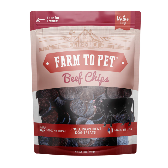 Farm to Pet Chips 12oz - Beef