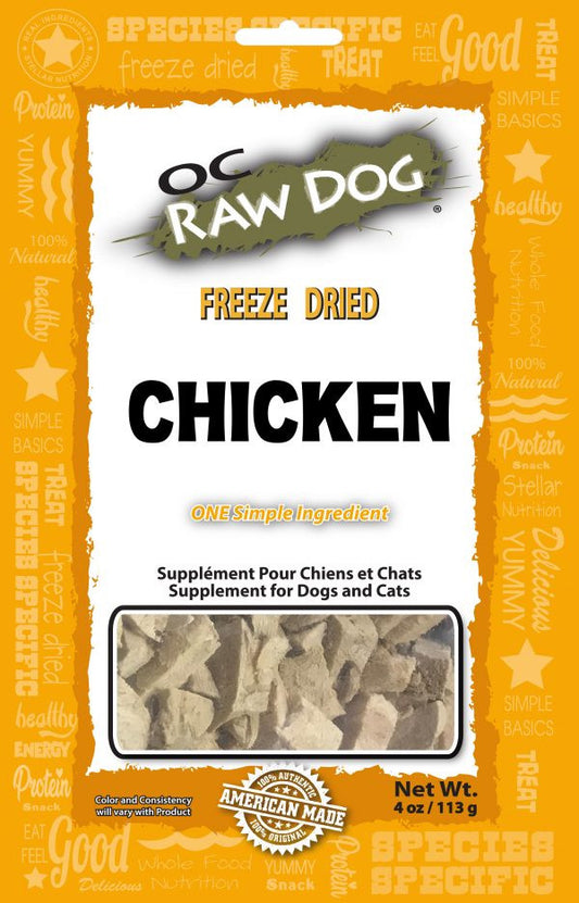 OC Raw FD Chicken Pieces Treats for Dogs and Cats (4oz)