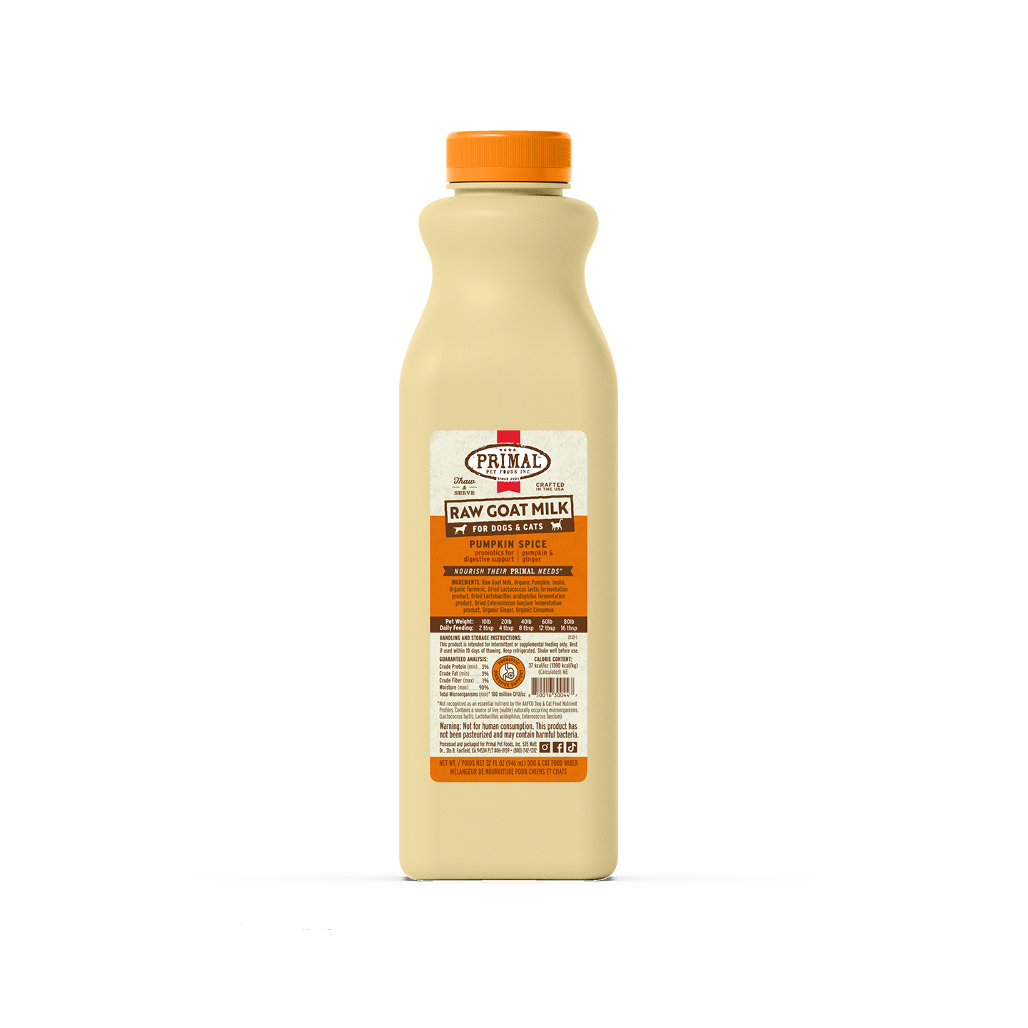 Primal Raw Goat's Milk Pumpkin Spice 32oz