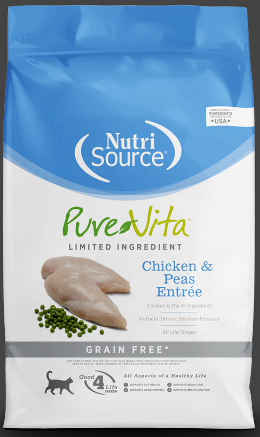 Pure Vita Cat GF Chicken & Peas Entree 12lb Bag