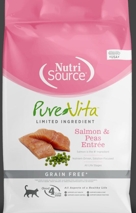 Pure Vita Cat GF Salmon & Peas Entree 4lb Bag
