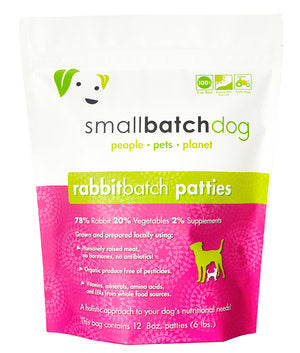 SmallBatch Dog Frozen Rabbit Patties (6lb)