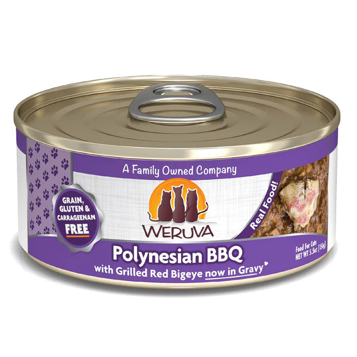 Weruva Polynesian BBQ w/Grilled Red Bigeye in Gravy for Cats (5.5oz Can)