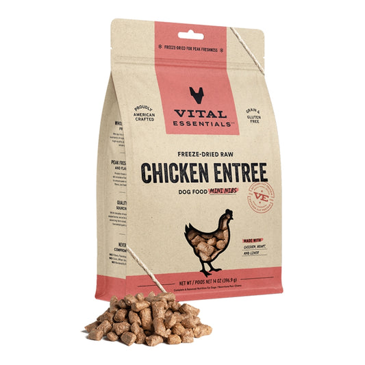Vital Essentials FD Raw Dog Food - Chicken Crunchy Mini Nibs 14 oz