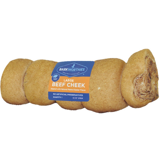 Barkworthies Beef Cheek Dipped PB Large