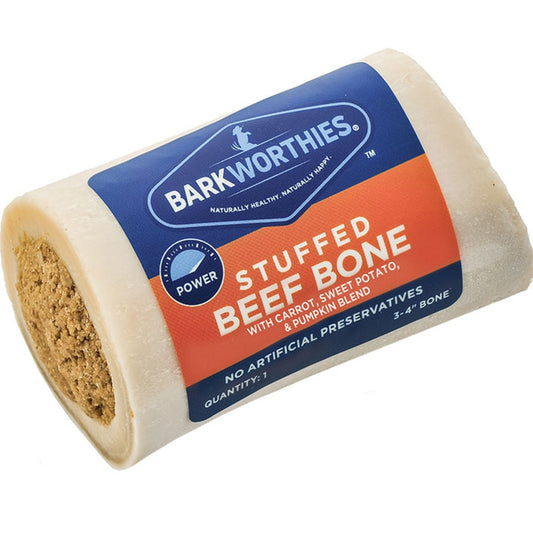 Barkworthies Small 3-4" Stuffed Shin Bone - Pumpkin Blend