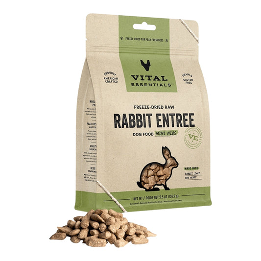 Vital Essentials FD Raw Dog Food - Rabbit Mini Nibs 5.5 oz