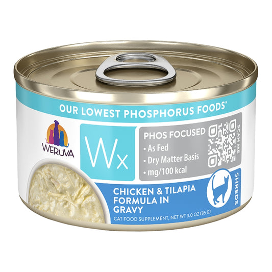 Weruva Low Phosphorus Cat Food Chicken/Tilapia in gravy Formula 3oz can