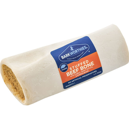Barkworthies Large 5-6" Stuffed Shin Bone - SWP Pumpkin Carrot