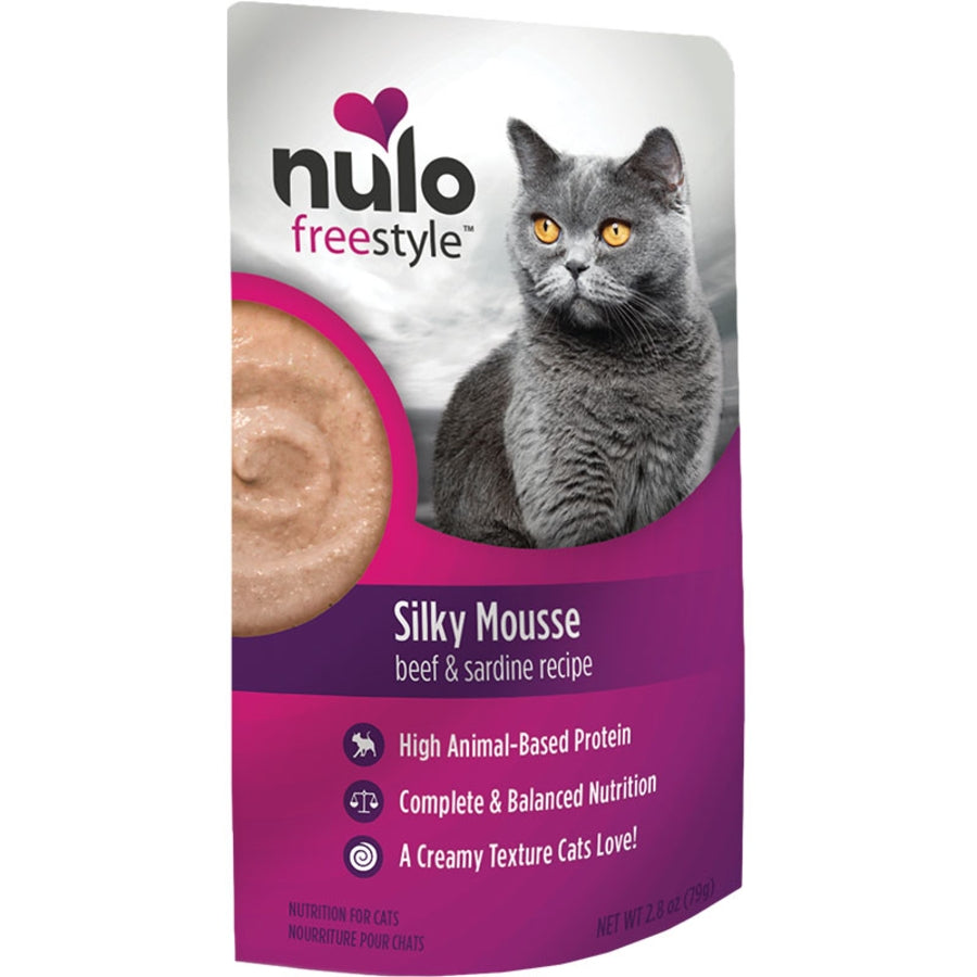Nulo Freestyle Silky Mousse Beef & Sardine Recipe for Cats 2.8oz