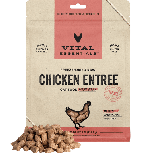 Vital Essentials FD Raw Cat Food Mini Nibs 8 oz - Chicken