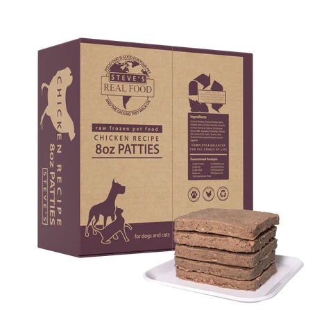 Steve's Real Food Dog Raw Chicken Patties (14lb Box)