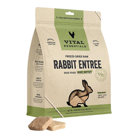 Vital Essentials FD Raw Dog Mini Patties 14 oz - Rabbit