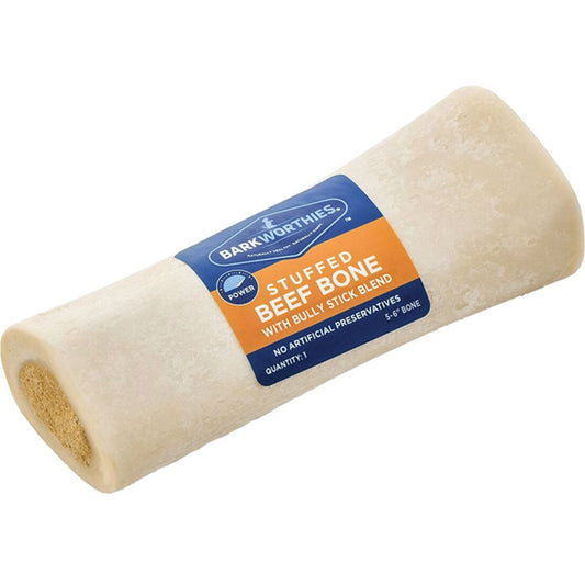 Barkworthies Large 5-6" Stuffed Shin Bone - Bully Stick Flavor