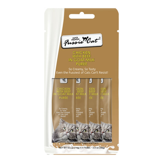 Fussie Cat Puree Treats - Chicken w/Beef in Goat Milk