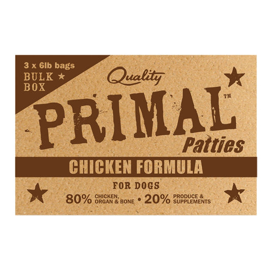 Primal Patties for Dogs - Chicken 18lb Box