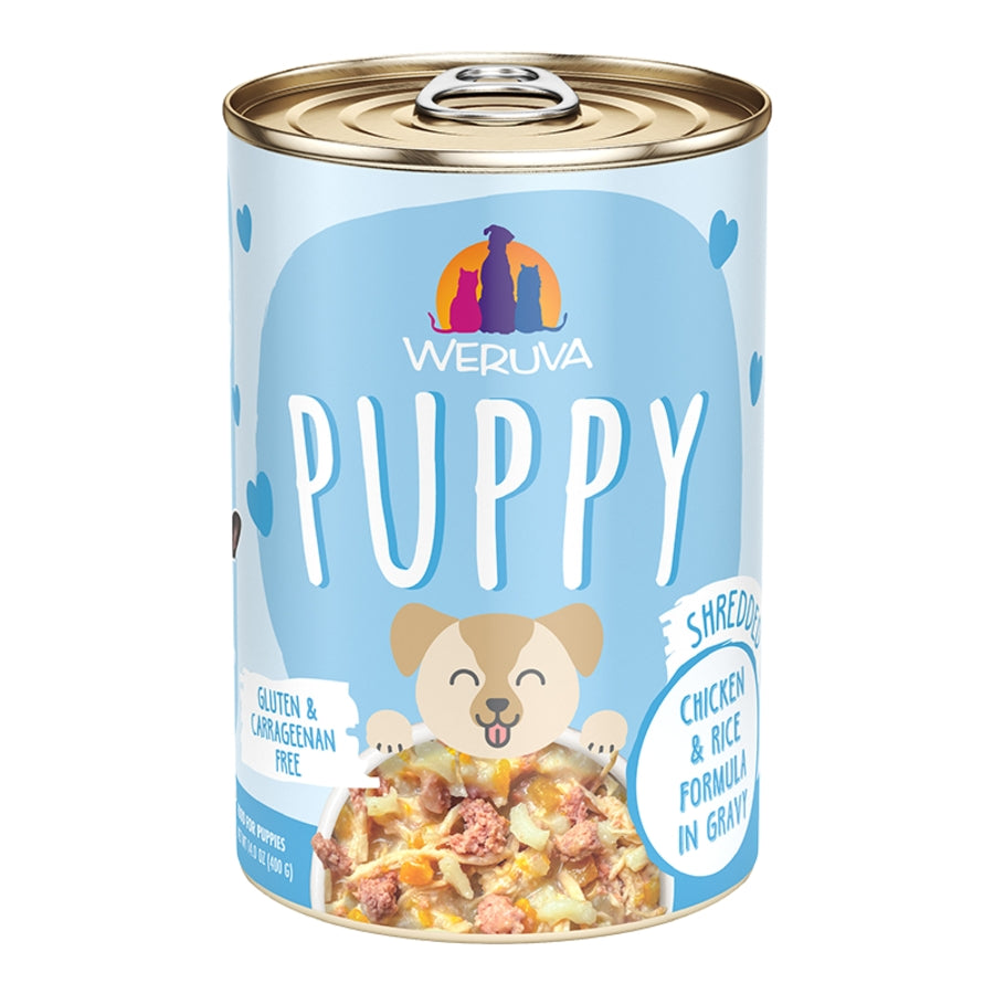 Weruva Puppy Shredded Chicken and Rice in Gravy (14oz)