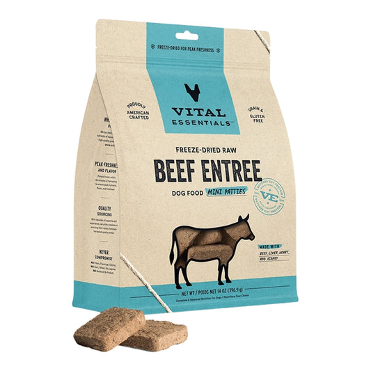Vital Essentials FD Raw Dog Mini Patties 14 oz - Beef
