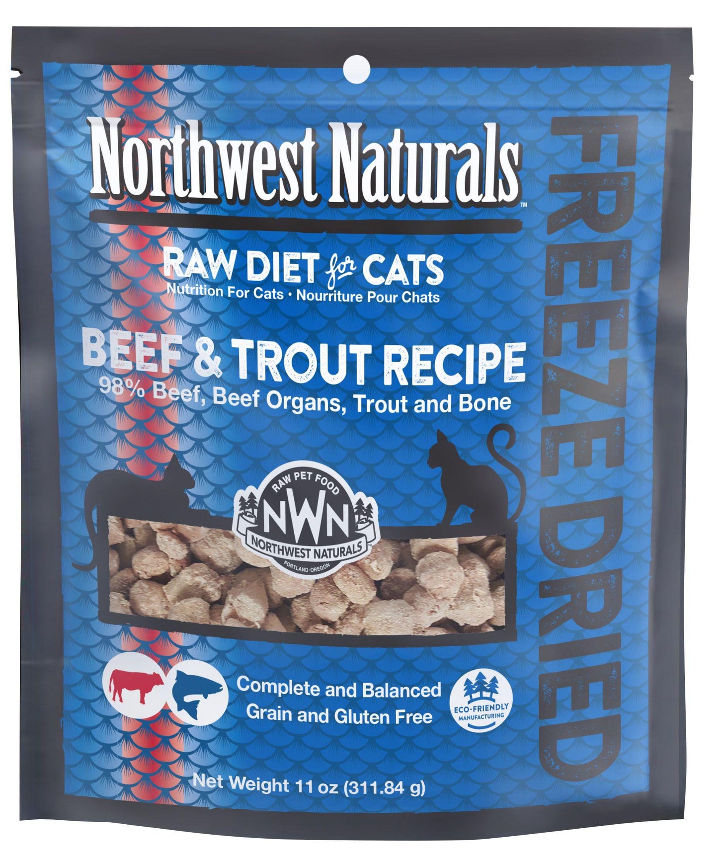 NW Naturals FD Beef Trout Recipe for Cats (11oz)