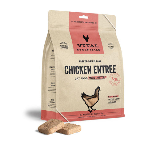 Vital Essentials FD Raw Cat Food Mini Patties 8 oz - Chicken