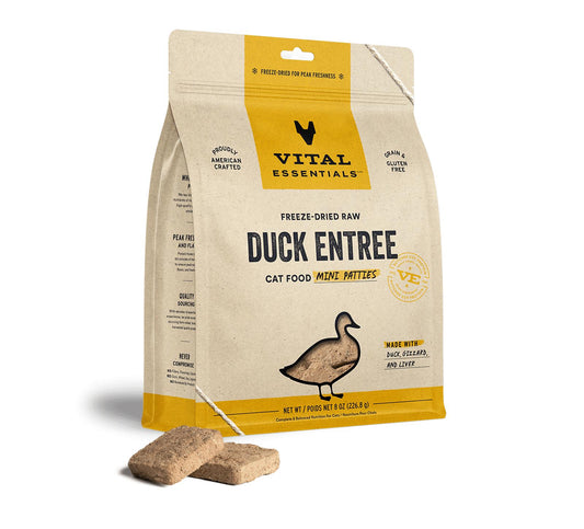 Vital Essentials FD Raw Cat Food Mini Patties 8 oz - Duck