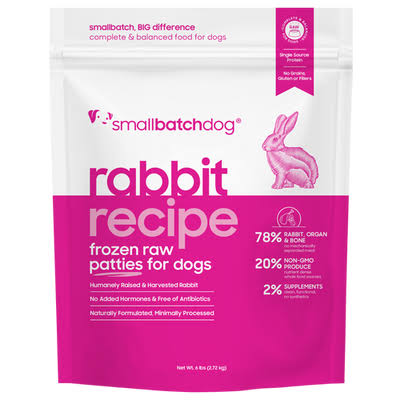 Smallbatch Frozen Rabbit Patties for Dogs (3#)