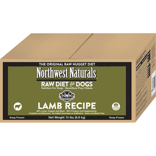 NW Naturals Fzn Raw Lamb Nuggets Bulk Box for Dogs 15lb