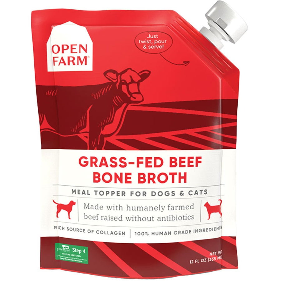Open Farm Beef Bone Broth for Dogs & Cats 12 oz